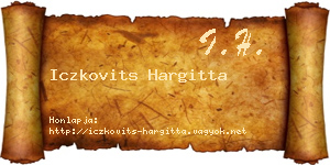 Iczkovits Hargitta névjegykártya